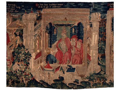 História de Saint Piat e Saint Eleuthère, Cena 9 Saint-Eleuthère é confirmado como o bispo de Tournai. de Unknown artist