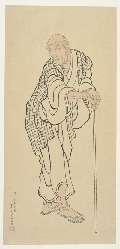 Hokusai como um homem velho de Unknown artist