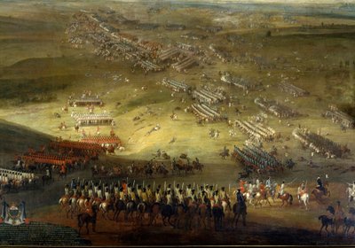 Guerra da Holanda: Batalha de Kokesberg (1677) também chamada Kochersberg (na Alsácia) Pintura anônima de 1677. Chateau De Vaux Le Viscount. de Unknown artist