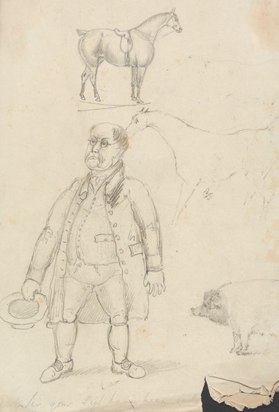 Cavalo, Homem e Porco de Unknown artist