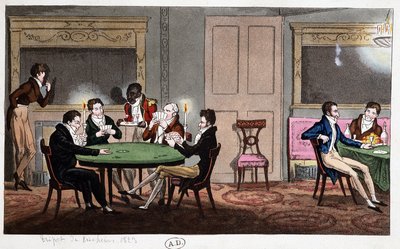 Em um clube inglês: "Cheating Tripot", Inglaterra de Unknown artist