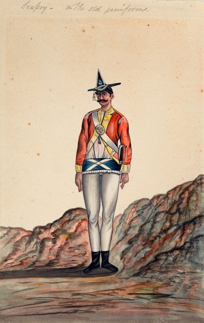 Oficial indiano, Exército de Bengala, 1805 por volta de de Unknown artist