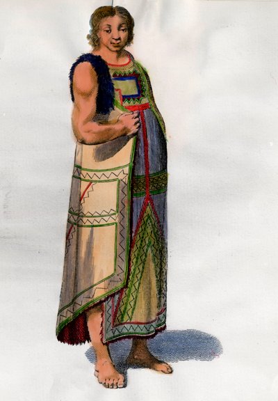 Traje indígena de Montevidéu, no Uruguai. Litografia do final do século XVIII. Paris, artes decorativas de Unknown artist