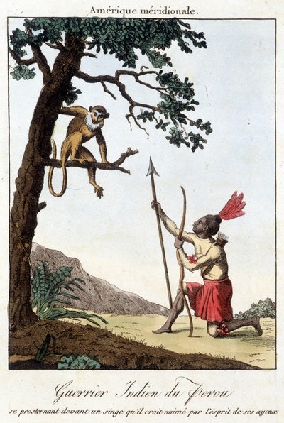 Guerreiro indiano de Perou (Inca) - gravura de Unknown artist