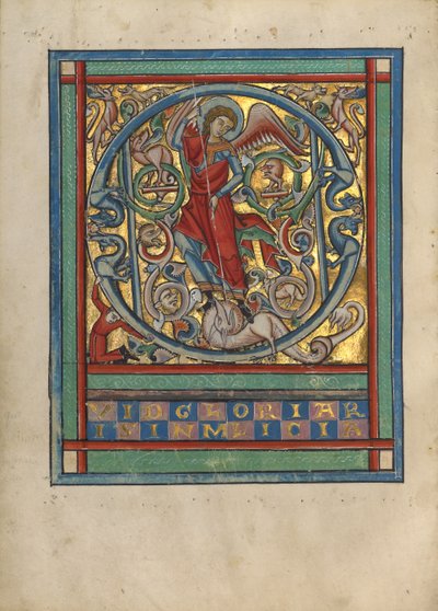 P inicial: São Miguel e o Dragão de Unknown artist