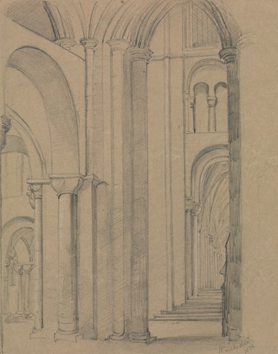 Interior da Catedral de Winchester de Unknown artist