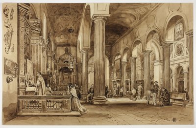 Interior de uma catedral no Sul de Itália de Unknown artist