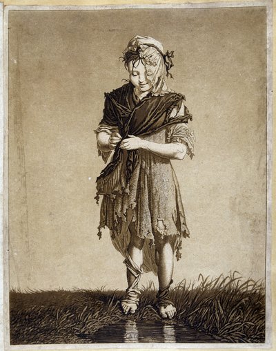 Menina irlandesa - gravura de Unknown artist