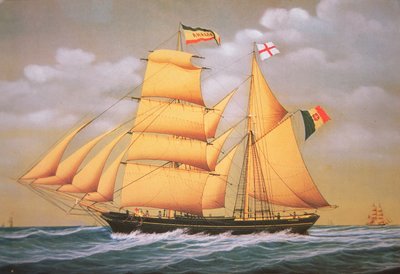 Escuna italiana "Amália", última metade do século XIX (cor litho) de Unknown artist