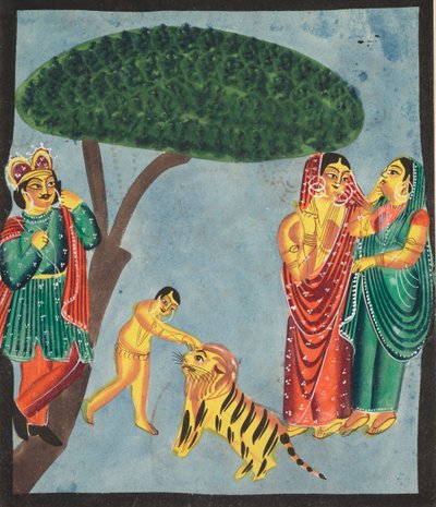 Jatayu (Pássaro Mítico de Rama) Impede a Carruagem de Ravana, Tentando Impedir o Rapto de Sita (verso) de Unknown artist