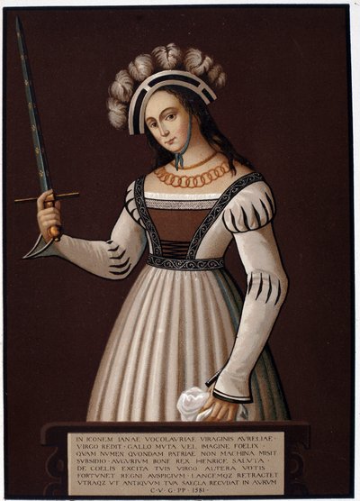 Jeanne la Maid, com uma espada - em "Jeanne d
