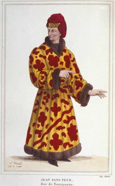 João sem medo (1371-1419), Duque de Borgonha. Gravura de 1830 de Unknown artist