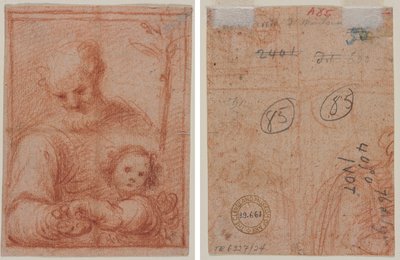 José e Criança (reto); Fragmento de Duas Figuras (verso) de Unknown artist