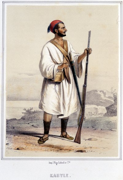 O homem Kabyle em Argel durante a segunda metade do século XIX. de Unknown artist