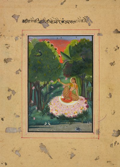 Kamod Ragini, folio from a <em>Ragamala</em> de Unknown artist