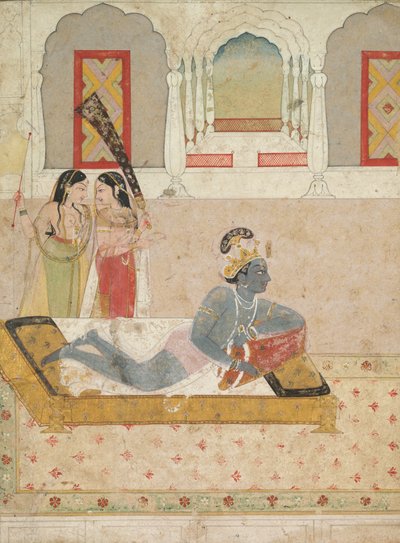 Krishna Aguardando Radha de Unknown artist
