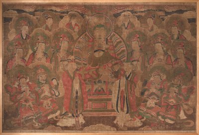 Ksitigarbha Bodhisattva com a assembleia de Unknown artist