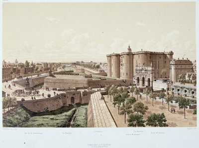 La Bastille en 1740 (la prison) - em "Paris a travers les eras", finais do século XIX de Unknown artist