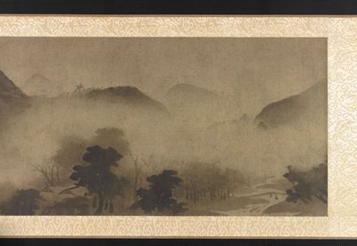 Paisagem: montanhas na névoa de Unknown artist