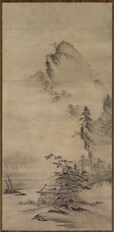 Paisagem com um pavilhão de Unknown artist