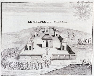 O Templo do Sol - em "Viagem Histórica da América do Sul feita por ordem do Rei de Espanha" por Don Georges Juan & Don Antoine de Ulloa, T.II, ed. Jombert, Librairie du Roi, Paris de Unknown artist
