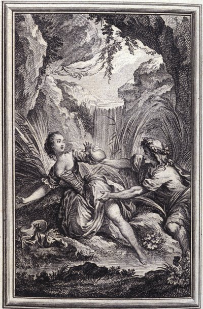 The River Scamander - em "Contos e contos em verso", de Jean La Fontaine. 1762. de Unknown artist