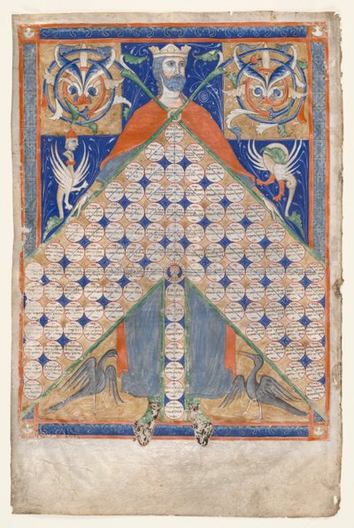 Folha do Decretum de Gratian: Tabela de Consanguinidade de Unknown artist