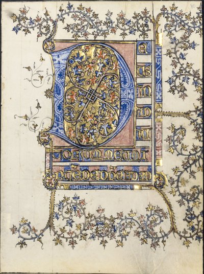 Folha de um livro de horas: inicial D de Unknown artist