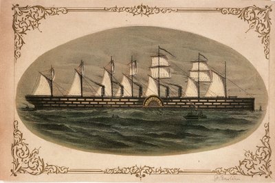 Leviatã "Great Eastern", c.1860 (litografia a cores) de Unknown artist