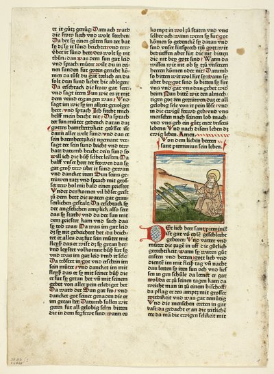 Vida de São Pirminius de Heiligenleben, Winterteil (Vidas dos Santos, Inverno), Placa 1 de Xilogravuras de Livros do Século XV de Unknown artist