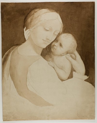 Madona e Menino (frente) e Fragmento de Torso de Mulher (verso) de Unknown artist