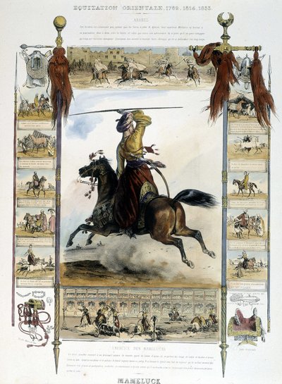 Mameluck (Eastern Horse Riding) - em "Picturesque History of Ancient and Modern Horseback Riding" por Charles Aubry de Unknown artist