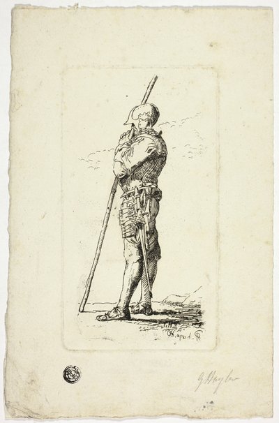 Homem de Armadura Segurando Cajado de Unknown artist
