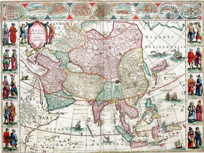 Mapa da Ásia do Atlas de Bleau de Unknown artist