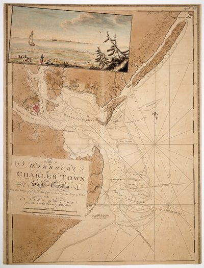 Mapa de Charles Town na Carolina do Sul de Unknown artist