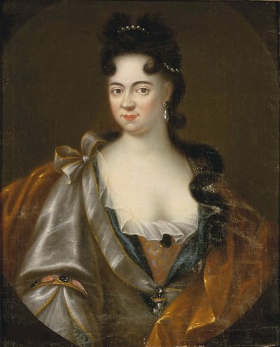 Marie Aurore, comtesse de Koenigsmark - Retrato da Condessa Maria Aurora von Koenigsmarck (1662-1728) , Anônima . Óleo sobre tela, Fim do 17º cen. Nationalmuseum Estocolmo de Unknown artist