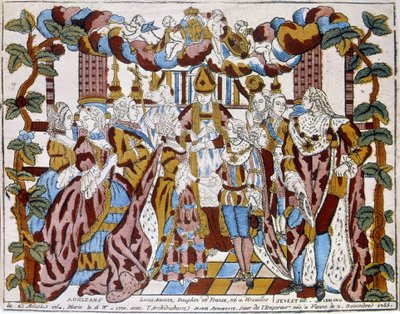 Casamento de Luís XVI com Maris Antoinette, por volta de 1774, em Orleans. de Unknown artist