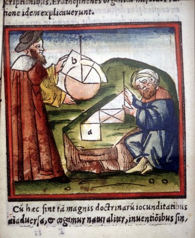 Matemáticos. Manuscrito do século XV. de Unknown artist