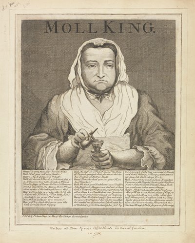 Moll King (Retrato Gravado em Broadside da Notorious Mistress of King
