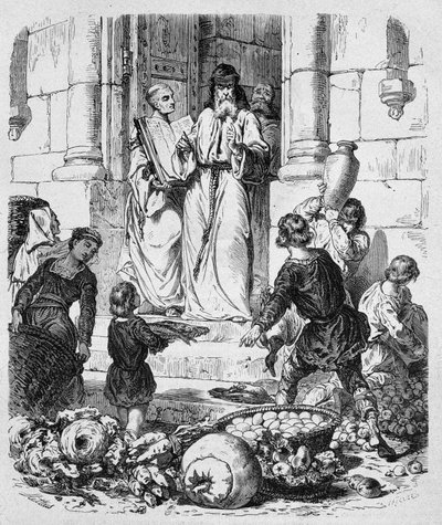 Monges recolhem o dízimo do povo - no "Histoire des popes", de Maurice Lachatre de Unknown artist