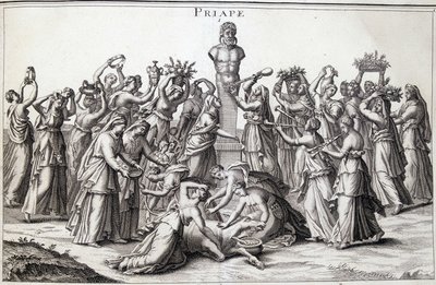 Ofertas feitas por mulheres ao deus Priape (Priapos), o deus asiático da fecondite, que veio para a Grécia. Local de adoração de Lampsaque. de Unknown artist