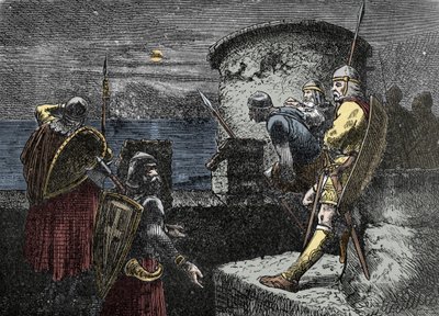 Na Vigilância dos Homens do Norte - a guarda varegue (Varangiana) observa o horizonte por detrás das fortificações de Unknown artist