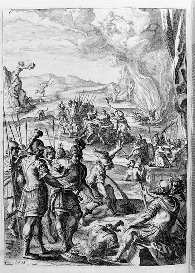 Ovide (Ovidius) - ilustração para o livro 15 - (P. Ovidii Nasonis Metamorphose libri XV um notis TH. Farnabii.) nota de Thomas Farnaby (Farnabia) (1575-1647) de Unknown artist