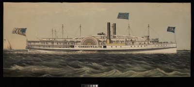 Navio a vapor Commonwealth. Linha Great Eastern para Boston via Norwich  Worcester de Unknown artist