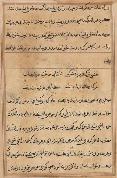 Página de Tales of a Parrot (Tuti-nama): página de texto de Unknown artist