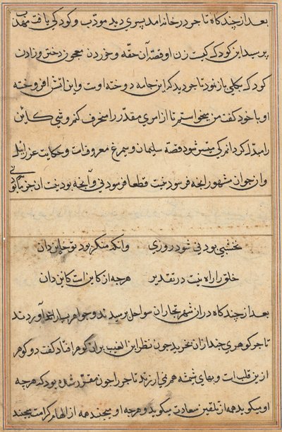 Página de Tales of a Parrot (Tuti-nama): página de texto de Unknown artist