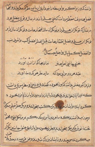 Página de Tales of a Parrot (Tuti-nama): página de texto de Unknown artist