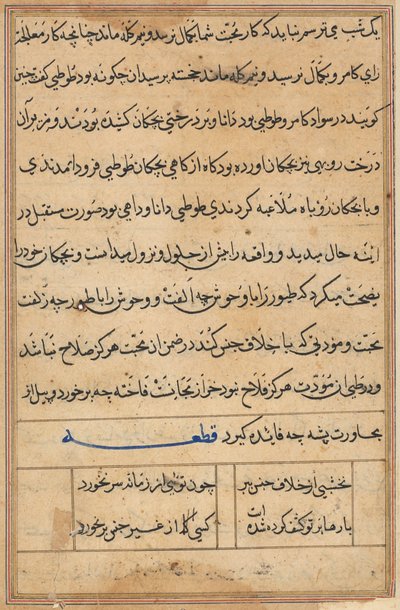 Página de Tales of a Parrot (Tuti-nama): página de texto de Unknown artist