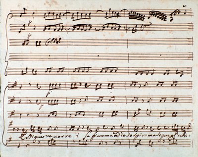 Página da partitura de Estinguere vorrei aria na ópera Griselda de Antonio Vivaldi de Unknown artist