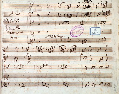 Página da partitura de Estinguere vorrei aria na ópera Griselda de Antonio Vivaldi de Unknown artist